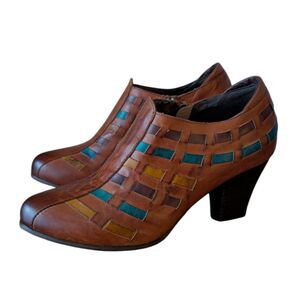 L'Artiste by Spring Step Brilliance Sz 40 Dress Pump Shootie Camel Multi Booties
